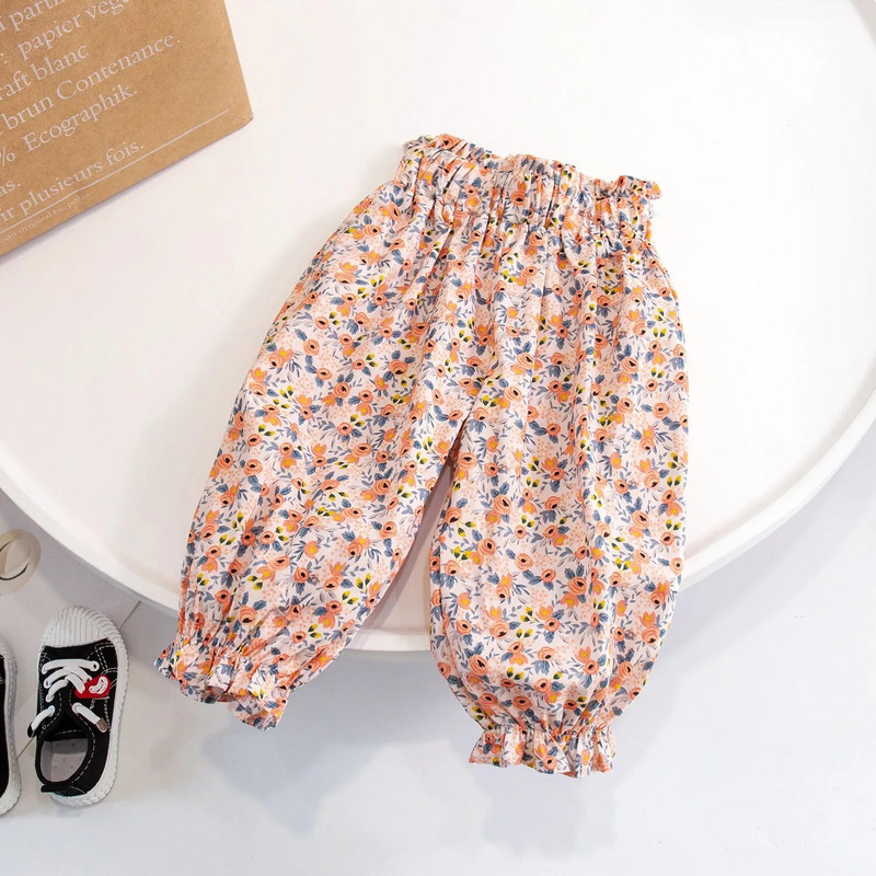 Îmbrăcăminte pentru copii, vară, bumbac, pantaloni cu lampă florală, pantaloni cu aer condiționat, pantaloni anti-țânțari pentru femeie, bebeluși, copii