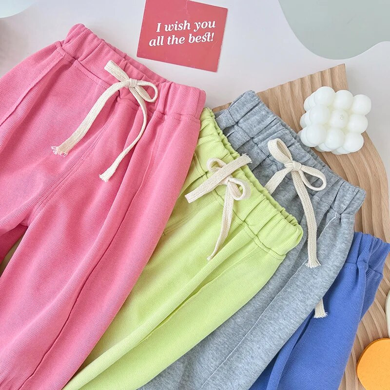 Αθλητικά παντελόνια για κορίτσια Χαλαρά κορδόνια για μωρά Convergent Casual Παντελόνια Αγόρια Παιδικά Ρούχα της The New Fashion Παιδικά αθλητικά παντελόνια