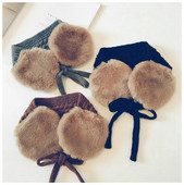 Stil coreean iarnă pentru copii tricotată pentru urechi, catifea de culoare pură, eșarfe calde pentru copii, băieți, fete, accesorii pentru cap pentru costume pentru copii