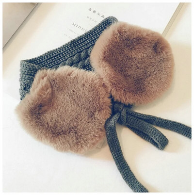Stil coreean iarnă pentru copii tricotată pentru urechi, catifea de culoare pură, eșarfe calde pentru copii, băieți, fete, accesorii pentru cap pentru costume pentru copii