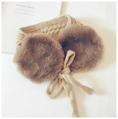Stil coreean iarnă pentru copii tricotată pentru urechi, catifea de culoare pură, eșarfe calde pentru copii, băieți, fete, accesorii pentru cap pentru costume pentru copii