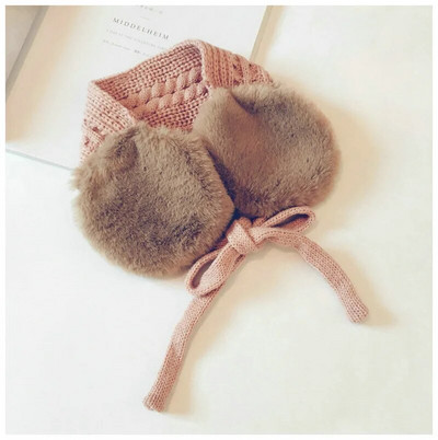 Stil coreean iarnă pentru copii tricotată pentru urechi, catifea de culoare pură, eșarfe calde pentru copii, băieți, fete, accesorii pentru cap pentru costume pentru copii