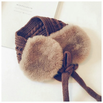 Stil coreean iarnă pentru copii tricotată pentru urechi, catifea de culoare pură, eșarfe calde pentru copii, băieți, fete, accesorii pentru cap pentru costume pentru copii
