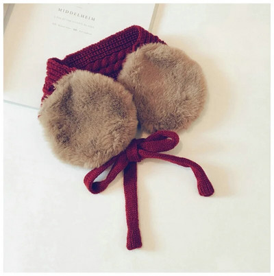 Stil coreean iarnă pentru copii tricotată pentru urechi, catifea de culoare pură, eșarfe calde pentru copii, băieți, fete, accesorii pentru cap pentru costume pentru copii