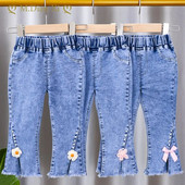 INS Παιδικά Ρούχα 2022 New Girls Wash Jeans Baby Kids Μακρύ Παντελόνι Ανοιξιάτικο και Φθινόπωρο Κορεατική έκδοση Fashion Flared