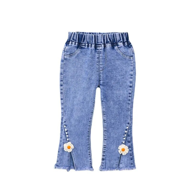 INS Παιδικά Ρούχα 2022 New Girls Wash Jeans Baby Kids Μακρύ Παντελόνι Ανοιξιάτικο και Φθινόπωρο Κορεατική έκδοση Fashion Flared