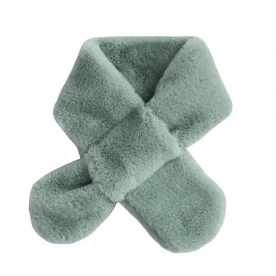 Μοντέρνο παιδικό κασκόλ Εκλεκτή χειροτεχνία Άνετο βελούδινο φουλάρι Φθινόπωρο Χειμώνας Απομίμηση διπλής όψης Φουλάρι από γούνα κουνελιού σταυρός γιακάς