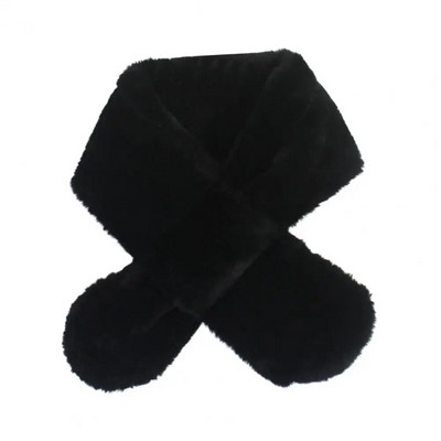 Μοντέρνο παιδικό κασκόλ Εκλεκτή χειροτεχνία Άνετο βελούδινο φουλάρι Φθινόπωρο Χειμώνας Απομίμηση διπλής όψης Φουλάρι από γούνα κουνελιού σταυρός γιακάς