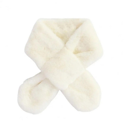 Μοντέρνο παιδικό κασκόλ Εκλεκτή χειροτεχνία Άνετο βελούδινο φουλάρι Φθινόπωρο Χειμώνας Απομίμηση διπλής όψης Φουλάρι από γούνα κουνελιού σταυρός γιακάς