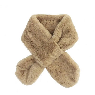 Μοντέρνο παιδικό κασκόλ Εκλεκτή χειροτεχνία Άνετο βελούδινο φουλάρι Φθινόπωρο Χειμώνας Απομίμηση διπλής όψης Φουλάρι από γούνα κουνελιού σταυρός γιακάς