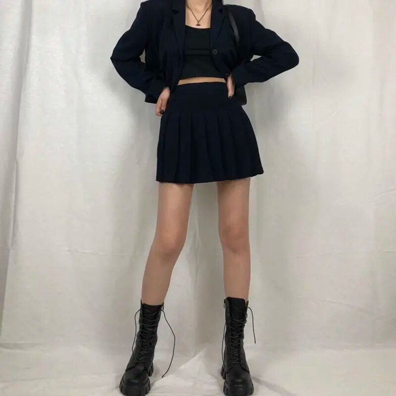 Cizme de motociclete pentru femei Pantofi plati pentru femeie cu platforma cu toc inalt Cizme din piele PU cu siret Pantofi pentru femei Cizme negre pentru fete