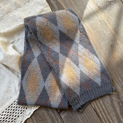 Νέο κλασικό καρό πλεκτό χειμωνιάτικο μωρό κασκόλ για κορίτσια αγόρια Παιδικά κασκόλ Κασκόλ Μακριά ζεστά Παιδικά σάλια περιτυλίγματος λαιμού Θερμότερα