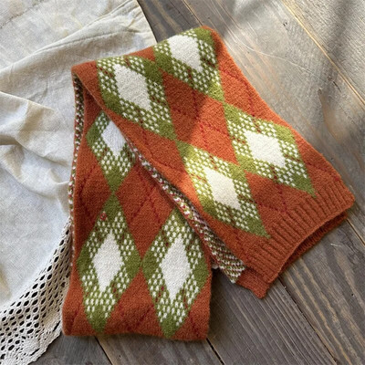 Νέο κλασικό καρό πλεκτό χειμωνιάτικο μωρό κασκόλ για κορίτσια αγόρια Παιδικά κασκόλ Κασκόλ Μακριά ζεστά Παιδικά σάλια περιτυλίγματος λαιμού Θερμότερα