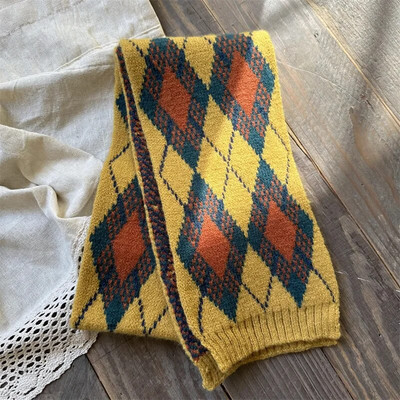 Νέο κλασικό καρό πλεκτό χειμωνιάτικο μωρό κασκόλ για κορίτσια αγόρια Παιδικά κασκόλ Κασκόλ Μακριά ζεστά Παιδικά σάλια περιτυλίγματος λαιμού Θερμότερα