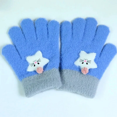 Uhiuus Laps Lapsed Beebi Tüdrukud Poisid Talvised Kootud Kindad Multifilm Soojad Kindad Väikelapsed Õues Multifilm Kassid Armsad Kindad