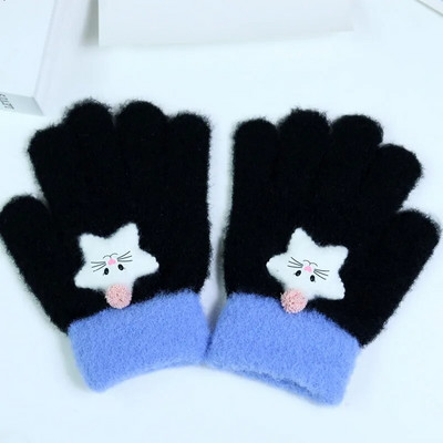 Uhiuus Laps Lapsed Beebi Tüdrukud Poisid Talvised Kootud Kindad Multifilm Soojad Kindad Väikelapsed Õues Multifilm Kassid Armsad Kindad