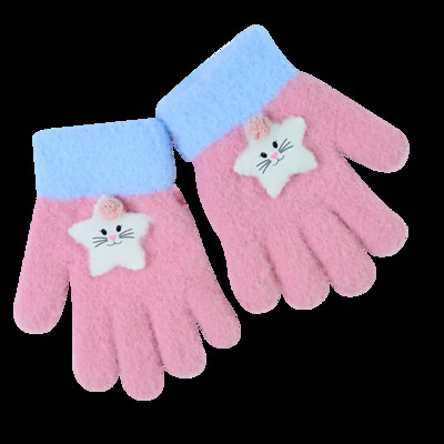 Uhiuus Laps Lapsed Beebi Tüdrukud Poisid Talvised Kootud Kindad Multifilm Soojad Kindad Väikelapsed Õues Multifilm Kassid Armsad Kindad