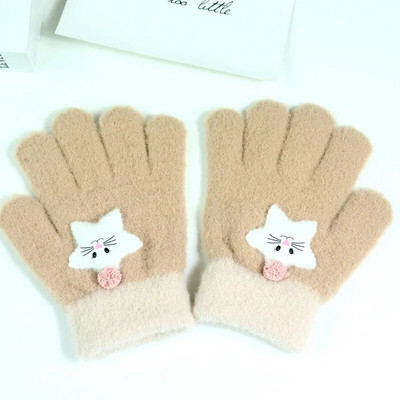 Uhiuus Laps Lapsed Beebi Tüdrukud Poisid Talvised Kootud Kindad Multifilm Soojad Kindad Väikelapsed Õues Multifilm Kassid Armsad Kindad