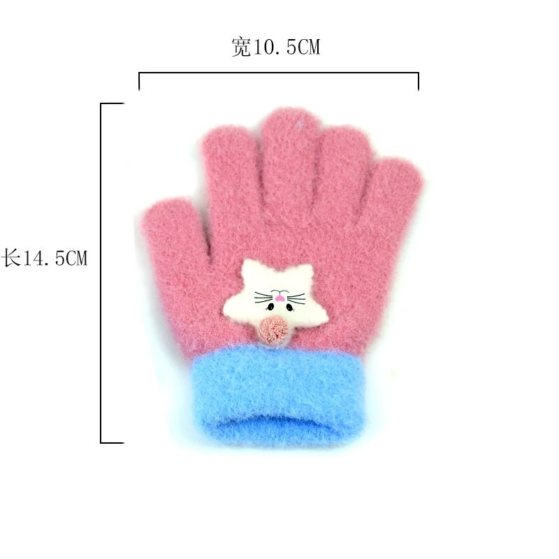 Uhiuus Laps Lapsed Beebi Tüdrukud Poisid Talvised Kootud Kindad Multifilm Soojad Kindad Väikelapsed Õues Multifilm Kassid Armsad Kindad