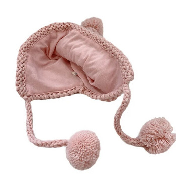 Нова бебешка шапка с помпон, зимна детска шапка за момичета, момчета, бебешко боне, шапка за бебета, топла плетена детска шапка, бебешка шапка, аксесоари 1-5 г., 1 бр.