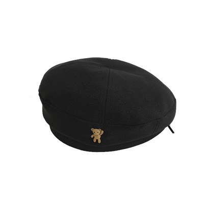 Μάλλινο καπέλο για κοριτσάκι Χειμερινό φθινόπωρο αρκουδάκι Κορεάτικο Παιδικό καπέλο για κορίτσια Αξεσουάρ Vintage παιδικά καπέλα μπερέ ρυθμιζόμενα 2-6Y