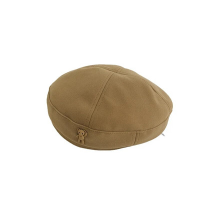 Μάλλινο καπέλο για κοριτσάκι Χειμερινό φθινόπωρο αρκουδάκι Κορεάτικο Παιδικό καπέλο για κορίτσια Αξεσουάρ Vintage παιδικά καπέλα μπερέ ρυθμιζόμενα 2-6Y