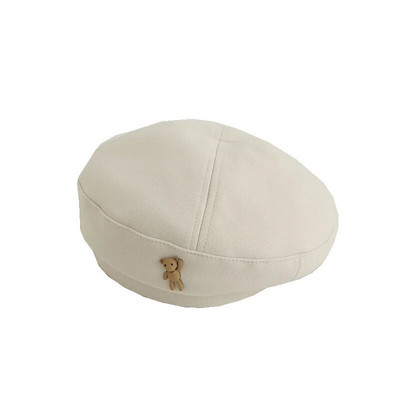 Μάλλινο καπέλο για κοριτσάκι Χειμερινό φθινόπωρο αρκουδάκι Κορεάτικο Παιδικό καπέλο για κορίτσια Αξεσουάρ Vintage παιδικά καπέλα μπερέ ρυθμιζόμενα 2-6Y