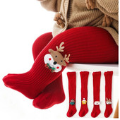 Anul Nou Fete Colanți roșii Copii Ciorapi de Crăciun Sosete lungi pentru copii mici Colanți pentru fetițe Chiloți pentru copii 0-6 ani