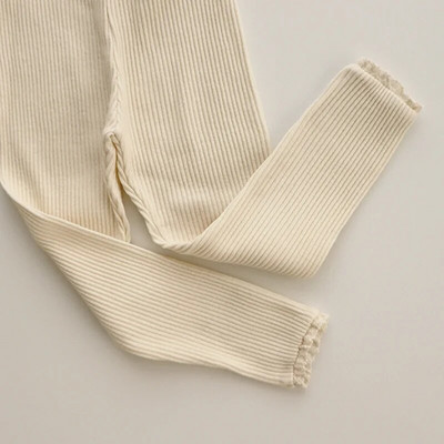 Βρεφικό κολάν φθινοπώρου 2023 Βρεφικά κοριτσίστικα βαμβακερά ριμπ κολάν Παιδικά στενά καθημερινά παντελόνια πλεκτά παντελόνια