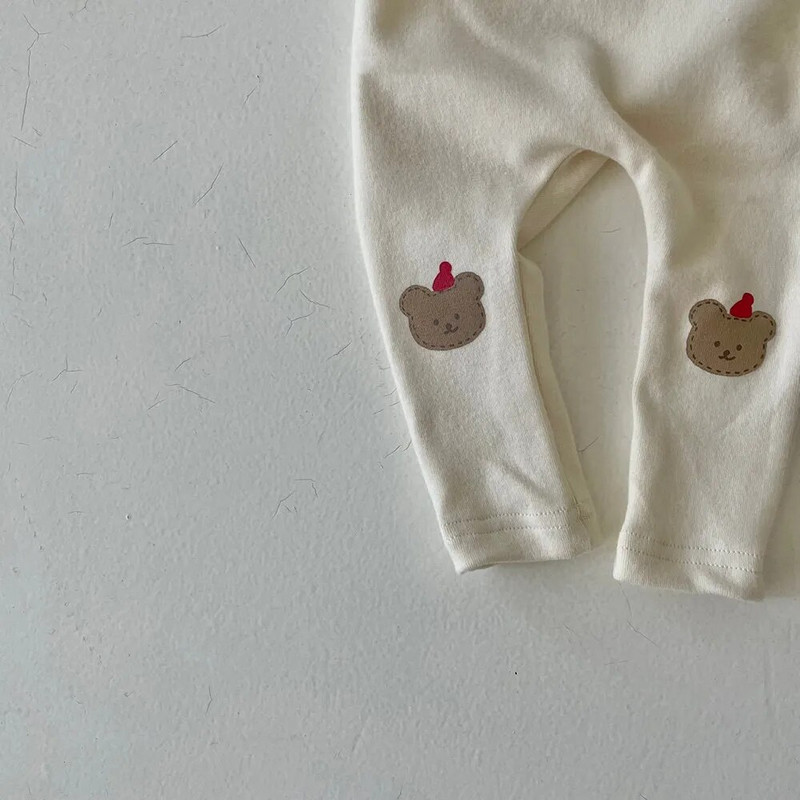 Nou-născuți în stil coreean pentru bebeluși, fete, urs, pantaloni skinny, pentru copii, din bumbac, elasticitate, pantaloni subțiri, nou-născuți, băieți, pantaloni elastici din desene animate