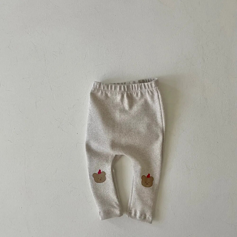 Nou-născuți în stil coreean pentru bebeluși, fete, urs, pantaloni skinny, pentru copii, din bumbac, elasticitate, pantaloni subțiri, nou-născuți, băieți, pantaloni elastici din desene animate