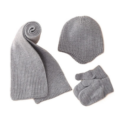 Set pălărie și mănuși căciulă caldă pentru bebeluși, șapcă și mănuși tricotate, eșarfă pentru sugari, pălărie, culoare uni, respirabil pentru copii mici, cadou de duș