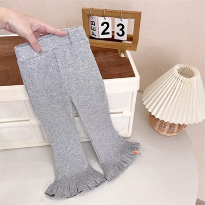 6m-4y Pantaloni pentru fetițe 2023, primăvară, pantaloni evazați, încălțăminte pentru fete, pantaloni drăguți pentru copii, pantaloni din bumbac pentru copii