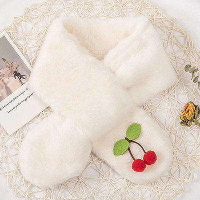 Cartoon Cherry Plush Beebi Sallid Sügis Talv Soe Karvane Imiku Sall Väikelapsele Pehme Paks Kunstkarusnahast Vastsündinud Tüdrukule Kaelarätik