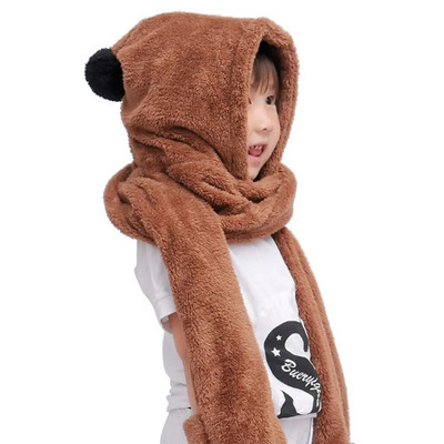 Talvine tuulekindel õue plüüsist salli mütsi kindakomplektid kolmeosaline komplekt soe müts salli müts kindakomplektid rõivad tarvikud