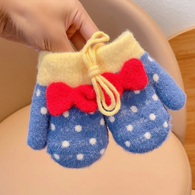 2022 noi fetițe, culori drăguțe, fundă de desene animate, mănuși calde îngroșate, pentru copii, în aer liber, moale, rezistente la vânt, mănuși pentru copii