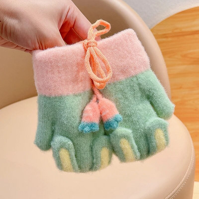 2022 noi fetițe, culori drăguțe, fundă de desene animate, mănuși calde îngroșate, pentru copii, în aer liber, moale, rezistente la vânt, mănuși pentru copii