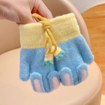 2022 noi fetițe, culori drăguțe, fundă de desene animate, mănuși calde îngroșate, pentru copii, în aer liber, moale, rezistente la vânt, mănuși pentru copii