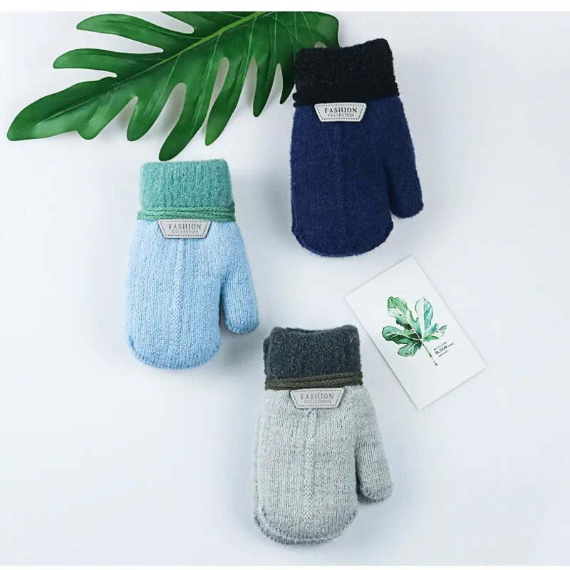 Mănuși noi de iarnă pentru bebeluși, cu frânghie, calde, degete întregi, îngroșați, plus mănuși de catifea pentru copii, băieți, fete, mănuși pentru copii, accesorii pentru bebeluși