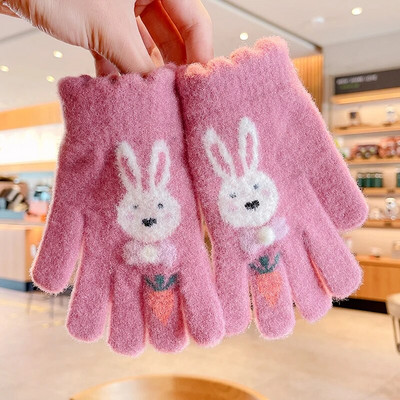 Talv uus talv Lapsed kudumine paksendatud kirjaga plüüs Viis sõrme kindad poisid tüdrukud õues soojad kindad lapsed värvid kindad