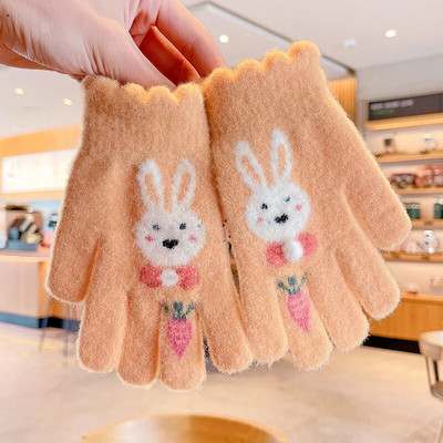 Talv uus talv Lapsed kudumine paksendatud kirjaga plüüs Viis sõrme kindad poisid tüdrukud õues soojad kindad lapsed värvid kindad