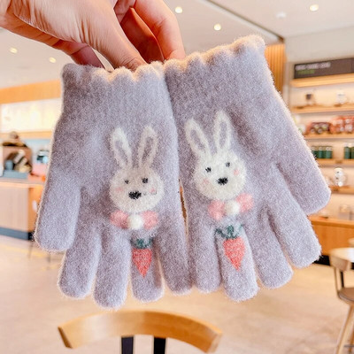 Talv uus talv Lapsed kudumine paksendatud kirjaga plüüs Viis sõrme kindad poisid tüdrukud õues soojad kindad lapsed värvid kindad