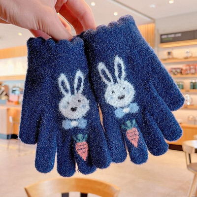 Talv uus talv Lapsed kudumine paksendatud kirjaga plüüs Viis sõrme kindad poisid tüdrukud õues soojad kindad lapsed värvid kindad