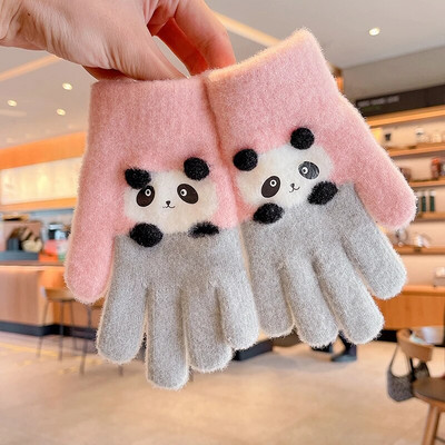 Talv uus talv Lapsed kudumine paksendatud kirjaga plüüs Viis sõrme kindad poisid tüdrukud õues soojad kindad lapsed värvid kindad