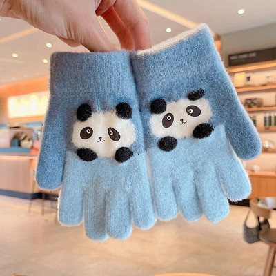 Talv uus talv Lapsed kudumine paksendatud kirjaga plüüs Viis sõrme kindad poisid tüdrukud õues soojad kindad lapsed värvid kindad