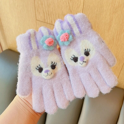 Talv uus talv Lapsed kudumine paksendatud kirjaga plüüs Viis sõrme kindad poisid tüdrukud õues soojad kindad lapsed värvid kindad