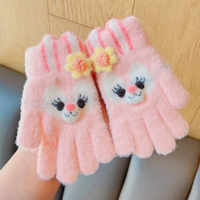 Talv uus talv Lapsed kudumine paksendatud kirjaga plüüs Viis sõrme kindad poisid tüdrukud õues soojad kindad lapsed värvid kindad