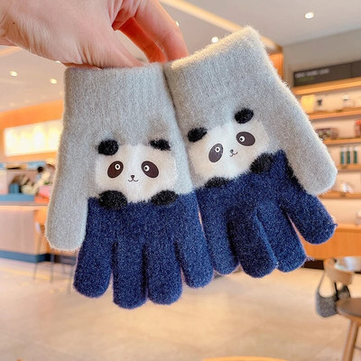 Talv uus talv Lapsed kudumine paksendatud kirjaga plüüs Viis sõrme kindad poisid tüdrukud õues soojad kindad lapsed värvid kindad