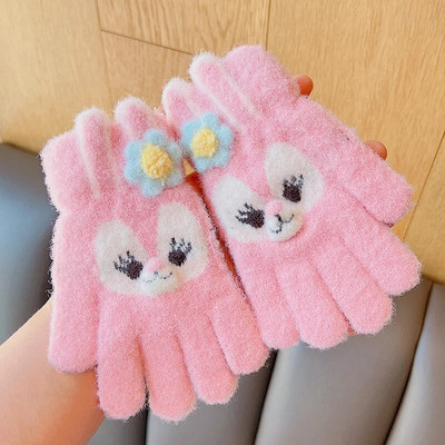 Talv uus talv Lapsed kudumine paksendatud kirjaga plüüs Viis sõrme kindad poisid tüdrukud õues soojad kindad lapsed värvid kindad