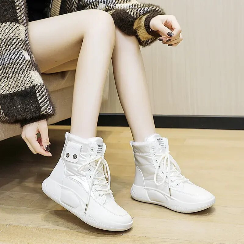 Snow Boots Γυναικεία χειμωνιάτικα βελούδινα βαμβακερά παπούτσια Νέα αντιολισθητική χοντρή σόλα Snow cotton κοντά μπότες ζεστά βαμβακερά παπούτσια Γυναικεία παπούτσια